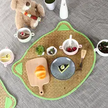 ランチョンマット プレースマット キッズ 男の子 女の子 海草編み キャラクター柄 かわいい 耐熱 断熱 滑り止め 学習 デスクマット 「KENS」