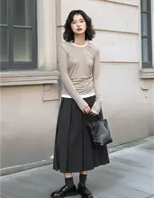 極上の柔らかさ！フィット感抜群のニットTシャツ【春用・ライサール・着心地の良いデザイン】（セットアップ対応）