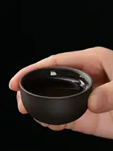 紫砂製 黒泥 西施茶壺と茶杯セット【家庭用・三才碗・香りを楽しむ】