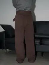 アメリカンレトロデザインのウォッシュドストレートデニムパンツ【ゆったりフィット】
