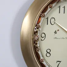 TQJ ヨーロッパ風 ブラス製 1面 壁掛け時計【静音・ラウンドデザイン・リビング・寝室用】