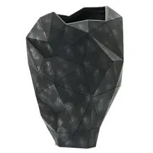 モダンシンプルな黒の三角形デザイン樹脂花瓶【インテリア装飾用】