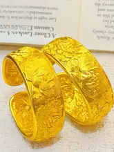 幅広い牡丹フラワーデザインのバングル【ヴィンテージスタイル・新中式結婚用ジュエリー】