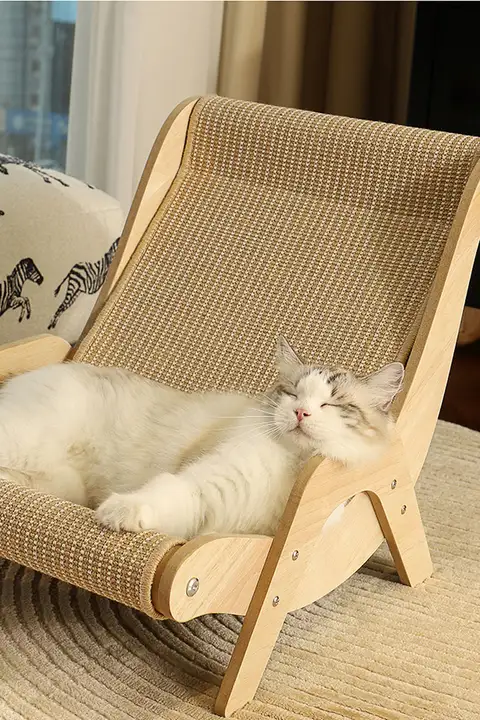 猫用木製キャットハンモック【交換可能・オシャレなデザイン・人とペット共用】