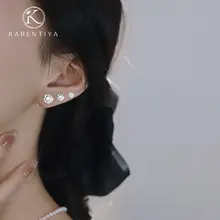 S999純銀製のジルコンスタッドピアス【女性用・シンプルデザイン・耳穴用】