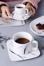 陶磁製の高級コーヒーカップ&ソーサー【創造的なデザイン・カフェスタイル・ティーセット対応】（セットアップ対応）