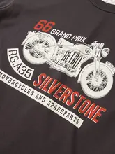 アメリカンヴィンテージ メンズ半袖Tシャツ【コットン・モーターサイクルプリント・クルーネック】