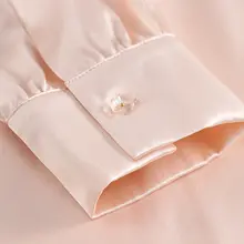 エレガントなデザインのシルク長袖パジャマ【秋用・桑蚕絲・女性用】