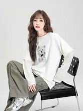 レディースラウンドネック長袖Tシャツ【レースメッシュ切り替え・春秋用】（セットアップ対応）