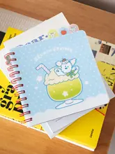 かわいいキャラクターデザインのノート【横線入り・学生用・ブックマーク付き】