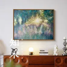 抽象的な手描きアート油絵【茶室や民宿に最適・モダンなインテリア】