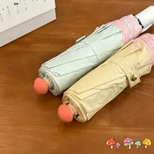 可愛いきのこデザインの日傘【晴雨兼用・UVカット・携帯用】