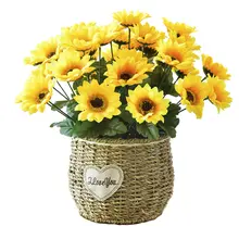 インテリアに最適！フェイクフラワー ハンドメイドのひまわりとバラの花束【デコレーション用】