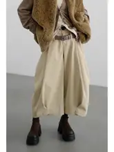 八分丈ダブルウエストワイドパンツ（セットアップ対応）