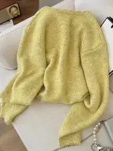 ゆったりとしたニットカーディガン【ハンド刺繍・ラウンドネック】