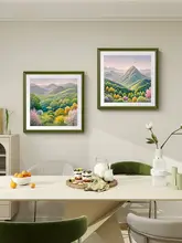 高級感ある手描き油彩アート【日照金山・リビング用・壁掛け装飾】