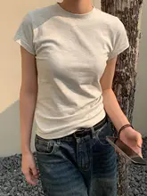 LIFEASAM レディース 夏用コットン短袖Tシャツ【シンプルデザイン・フィット感・カジュアル】