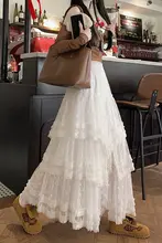 高腰ホワイトチュールAラインスカート【フレアデザイン・春用】