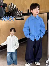 子供用長袖シャツ【無地・春秋用・薄手・綿100%・カジュアル】