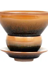 大直径 12cm 宋代スタイル 茶碗【建盞・うさぎ毛・束口】