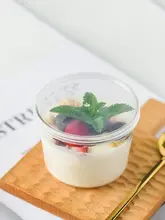 耐熱性ガラスプリンカップ【蓋付き・洋風デザイン・デザート用】