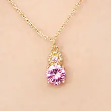 アフリカンデイジーの花のネックレス【オリジナルデザイン・キュービックジルコニア使用 ・鎖骨にぴったり】