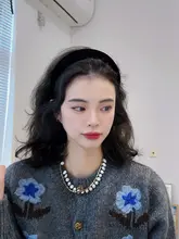 高級感のあるシンプルなベルベット製ヘアバンド【黒・ワインレッド・高いデザイン】