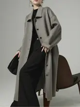 上質なダブルフェイスカシミヤコート【ロング丈・テーラーカラー・シングルボタン】