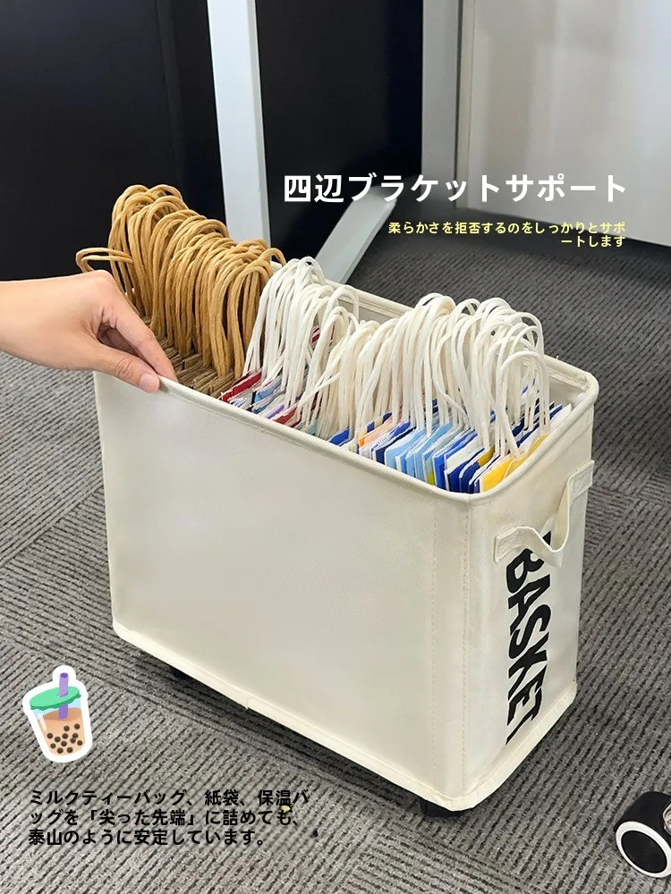 収納カートW-516：オフィス下収納用の移動可能タイプでミルクティーバッグを効率的に管理