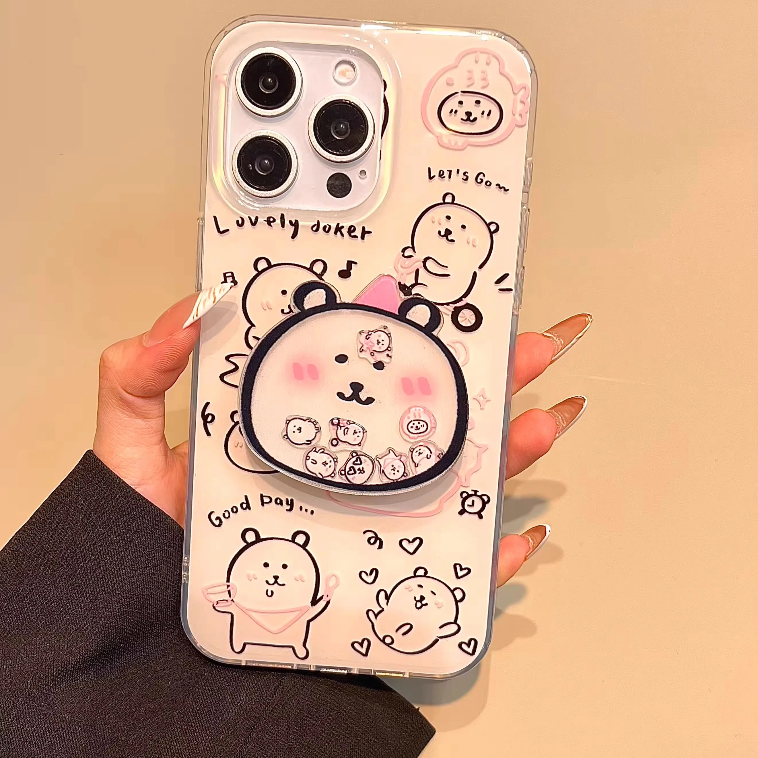 可愛いカートゥーンデザインのスマートフォンケース：iPhone・Xiaomi・Honor対応のポップイラスト保護套