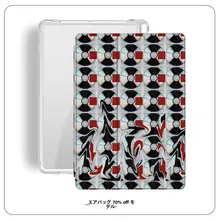 iPad Pro 12.9/11インチ対応 折りたたみ式保護ケース【レトロアート・モノクロレコードデザイン・シンプル】