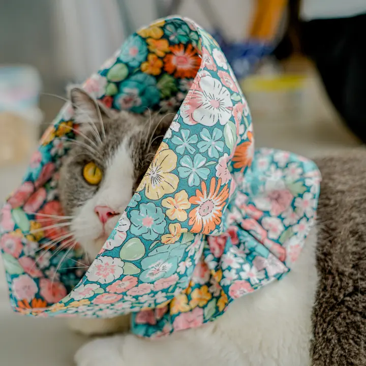 猫用 エリザベスカラー ソフトカラー 術後ケア 避妊去勢手術用 引っかき防止 舐め防止 軽量 コットン100% サイズ調節可能