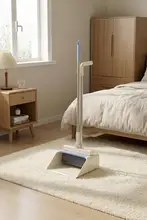 家庭用 掃除用ほうきとちりとり【極上の柔らかさ・毛がつきにくいデザイン・大きめサイズ】（セットアップ対応）