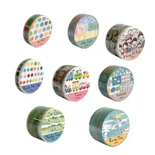 装飾用チェックパターン布の washiテープ【離型紙なし・花模様・手帳用】