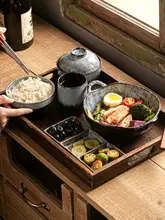 高級感ある陶器製ダブルハンドボウルとカップの食器セット【美しいデザイン・分割プレート付き】（セットアップ対応）
