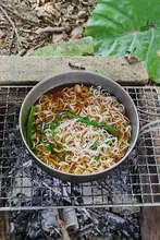 アウトドア用折りたたみ鍋セット【純チタン製・調理道具・キャンプ用・フライパン・丼付き】
