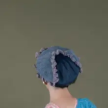 ベレー帽 日本製 ハンドメイド 麻素材 仕立て 刺繍