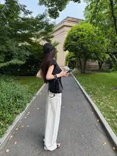 リネンデニムパンツ【ストレートシルエット・重厚感・洗い加工】