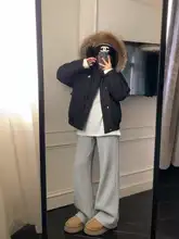 極上の柔らかさ 加厚ストレートパンツ【ハイウエスト・レディース・白色】（セットアップ対応）