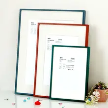 モランディ水彩画用カラフルな細いフレーム【赤・ダークグリーン・壁掛け用・子供画対応】
