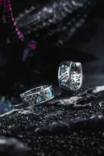 GUXI 925銀製 メンズピアス【個性的・レトロデザイン・高級感】