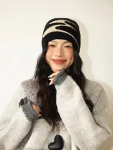 アメリカンヴィンテージ風バイカラー耳あて付きニット帽【男女兼用・秋冬用・アウトドア・登山】