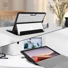 Microsoft Surface Pro 7/7+/6/5/4用 磁気吸着式分離型ケース【12.3インチ・2 in 1・衝撃吸収・透明カバー】
