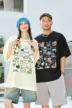 ビッグサイズ メンズ カジュアル 半袖Tシャツ【アートプリント・夏用】