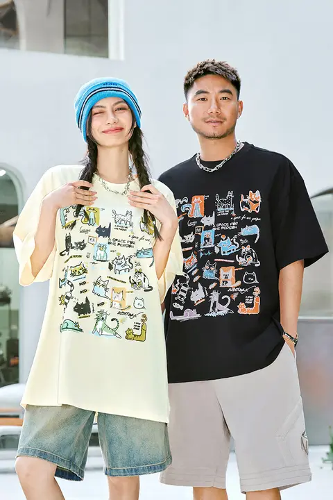 ビッグサイズ メンズ カジュアル 半袖Tシャツ【アートプリント・夏用】