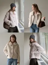 極上の柔らかさのフェイクラムファーコート【厚手・オープンフロント・女性用】