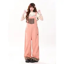ヴィンテージ風フラワープリントサロペットパンツ【夏用・・ワイドレッグ】（セットアップ対応）