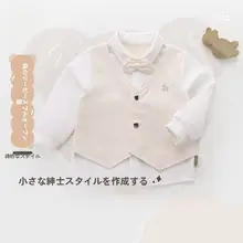 春用 男の子用アウター【全開デザイン・薄手の偽二重仕立て・カジュアルスタイル】（セットアップ対応）