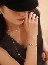 レトロデザインの四葉クローバー925純銀ブレスレット【女性用・手紐】