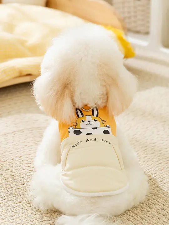 犬用防寒コットン洋服【引き紐付き・厚手・小型犬用】（セットアップ対応）